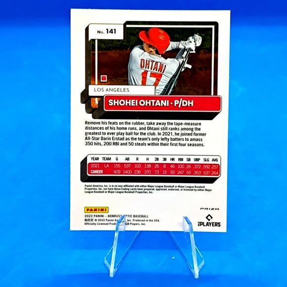 2022 Panini Donruss Optic - Shohei Ohtani #141 Lime Green Prizm Refractor - Picture 7 of 7